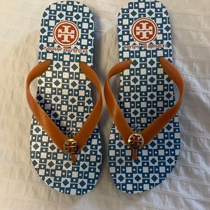 RARE Tory Burch wedge flip flops